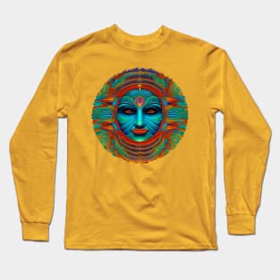 New World Gods (23) - Mesoamerican Inspired Psychedelic Art Long Sleeve T-Shirt